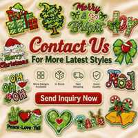 En gros, en stock, appliques brodées mignonnes pour vêtements, thèmes Noël, Arbre de Noël, Père Noël, à thermocoller ou à coudre