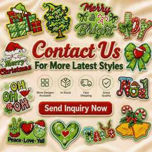 Parches de Aplique Termoadhesivos y Cosidos para Ropa, con Diseños Lindos de Navidad, Árbol de Navidad, Santa Claus, Bordados, en Stock, Venta al por Mayor - Product Image 4
