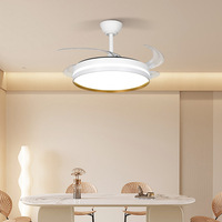 Ventilateur de plafond LED personnalisé de 42 pouces pour salon, salle à manger, chambre à coucher, avec lumière intégrée, spectre complet, protection des yeux
