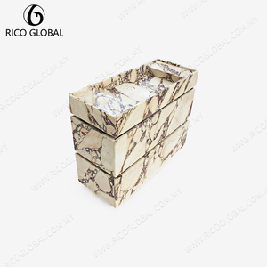 Mueble de Baño de Mármol de Alta Gama Hecho a Mano, Diseño Elegante, Cajas de Almacenamiento Decorativas, Hecho en Malasia, Marca OEM CS-2001A-120-CAVA - Product Image 4