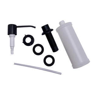 Distributeur de savon personnalisé manuel en acier inoxydable 304, design minimaliste mural, distributeur de savon liquide en bouteille PE - Product Image 4