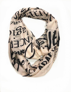 Mode personnalisé mot conception 100% bambou femmes <span class=keywords><strong>Snood</strong></span> boucle infini écharpe - Product Image 1