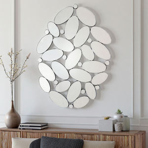 Cadre de <span class=keywords><strong>miroir</strong></span> décoratif ovoïde en grappes d'art moderne <span class=keywords><strong>Miroir</strong></span> mural de forme irrégulière pour la maison Salle de bain Entrée Salon Bureau - Product Image 3