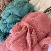 Fournitures de Bain Pe Mesh Pouf Beautiful Multi Colors Sponge Bath Puff