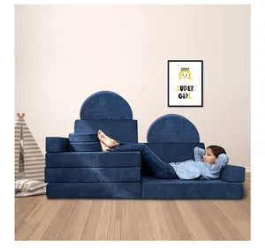Set multifunzione pavimento Futon in velluto divano per bambini divano da gioco Memory Foam componibile modulare per bambini Set camera da letto in tessuto moderno 100