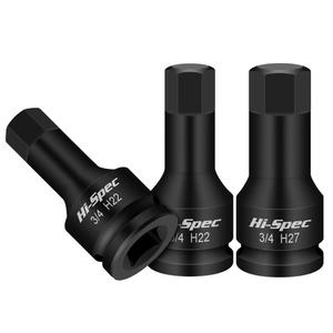 Llave de Tubo de Alta Resistencia de 3/4 Pulgadas H22 H27 Hexagonal, Grado Industrial, Acero al Cromo Molibdeno, Acabado Negro - Product Image 1