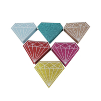 Boîtes cadeaux triangulaires en papier pour kits de cils de salon, personnalisables avec logo, impression UV, pour commande OEM en gros, boîtes de rangement pour maquillage des yeux