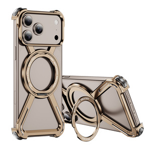 Custodia Avanzata per <span class=keywords><strong>Apple</strong></span> <span class=keywords><strong>iPhone</strong></span> 17 16 15 <span class=keywords><strong>Pro</strong></span> Max con Supporto Metallico Arancione, Protezione Antiurto per Vendite Transfrontaliere - Product Image 5