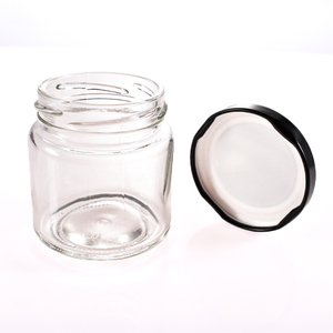 Toples penyimpanan serbaguna bulat 100ml dengan tutup hitam kedap udara untuk lilin, jam, madu grosir - Product Image 1
