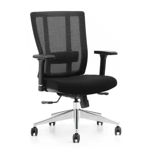 现代办公任务椅，带聚氨酯和金属可调头枕和旋转功能，价格优惠