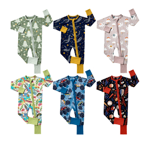 ชุดนอนเด็กผู้ชายผ้าไผ่ ชุดนอนเด็กผู้ชายผ้าไผ่มีซิป ชุดนอนเด็กผู้ชายลายการ์ตูนผ้าไผ่ สำหรับเด็กวัยเตาะแตะ ไซส์ 4T - Product Image 1