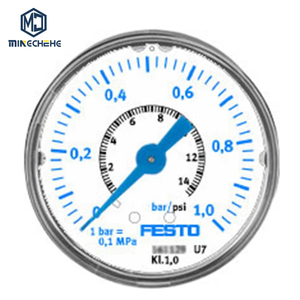 Manómetro Neumático MAP-40-1-1/8-EN MAP-60-6-1/8-EN, Indicador de Presión de Aire con Brida Trasera para Sistemas de Automatización Industrial - Product Image 1