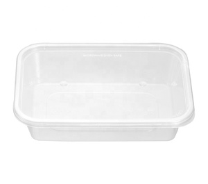 Boîte à lunch jetable en PP transparent avec couvercles, 500 ml, récipient alimentaire rectangulaire pour emporter, compatible micro-ondes, boîte de préparation des repas - Product Image 5
