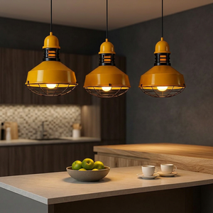 Gold Steel Adjustable Height Pendant <b>Light</b> E27 2700K Soft Warm White Incandescent Glass Drum Shade <b>Dining</b> Room Lighting - Product Image 4