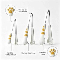 Pince doseuse patte de chat mignonne pour café, thé, collations et pâtisserie - Outil double usage : cuillère doseuse et outil de scellage pour l'alimentation des animaux et des humains