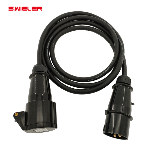 Custom CEE 16A Power Cable Male to Female Extension Cable 3X2.5mm Flame Retardant Electric Power Cord with 3pin Plug Connector