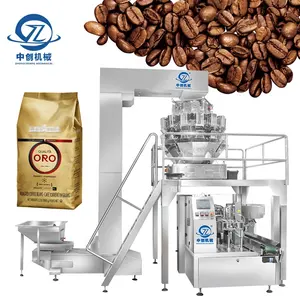 Multihead Weger Verpakking Stand Up Ziplock Zakje Vullen Instant Cacao Poeder Koffieboon Stazak Verpakking Machine