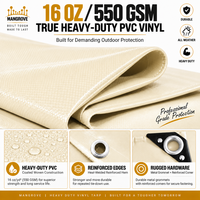 Bâche en PVC robuste 8x12 pi 16 oz, imperméable, avec œillets et bords renforcés, pour couverture de foin, de grain ou de remorque de camion