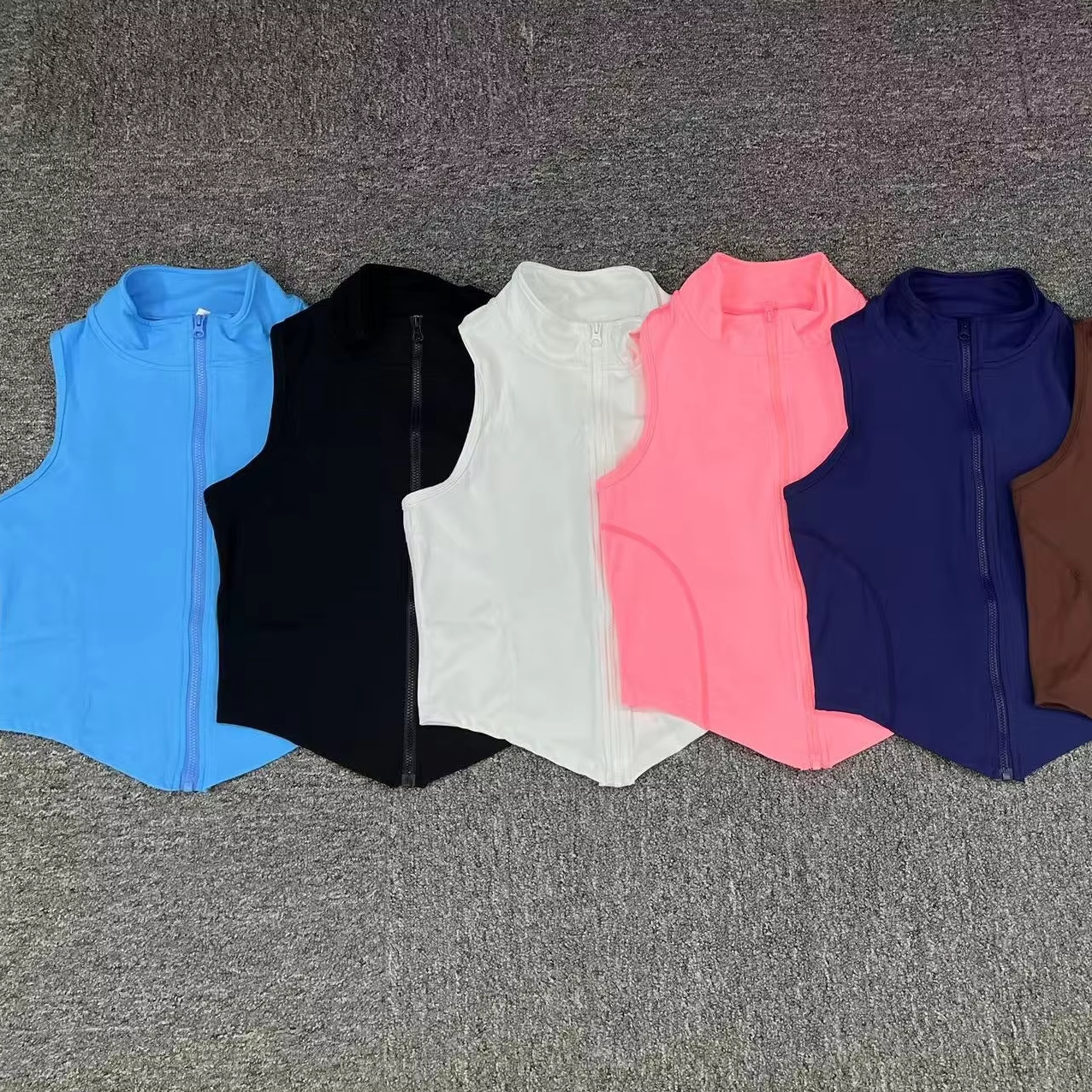 Women's Quick Dry Sleeveless Vest Stand Collar Zipper Sports Jacket Yoga Top for Running Training & Fall Winter