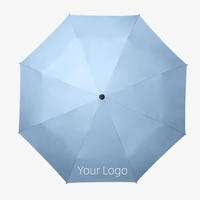 Parapluie Compact OEM de Haute Qualité, Vente en Gros, Protection UV Coupe-Vent, Ouverture Entièrement Automatique, 8 Baleines, Personnalisable avec LOGO
