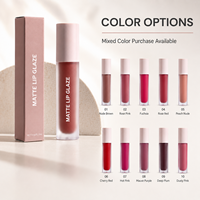 RTS 5ml Crème Mousse Brillant à Lèvres Liquide Mat Velours 10 Teintes Faible MOQ 2pcs Vente en Gros Logo Personnalisé