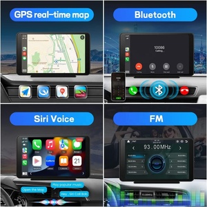 ポータブルワイヤレスAppleCarplayおよび<span class=keywords><strong>Android</strong></span>オートカーラジオステレオ7インチIPSタッチスクリーンマルチメディアプレーヤーオーディオハンズフリー通話 - Product Image 3