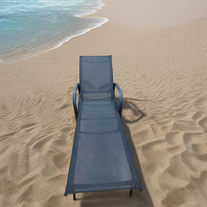 Lit de jour mobilier d'extérieur chaise longue piscine moderne plage rembourré tissu chaise longue - Product Image 3