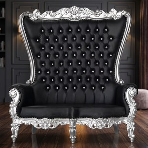 Canapé-lit en tissu capitonné durable de style mid-century antique avec structure en bois massif pour salon - Product Image 2