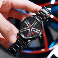 Nouvelle Montre à Quartz pour Homme 2025, Style Jante de Voiture, avec Bracelet en Acier Inoxydable et Affichage à Aiguilles, Écologique, Tendance et Mode