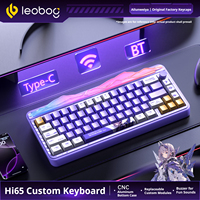 LEOBOG Hi65 65% Triple Mode Aluminium Gasket Hot Swappable Mechanical Keyboard 4000 MAh 4000 Hz untuk Gaming Kantor