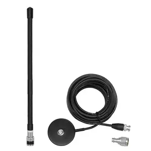 Cb Antenne 27Mhz Zachte Flexibele Zweep Magnetische Basis Bnc & Pl259 Mannelijke Handheld Cb Autoradio Antennes