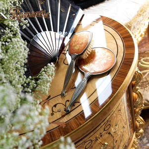 ロイヤルフレンチスタイルの豪華なクラシック寝室用ドレッシングテーブル、引き出し、鏡、天然木目、金色の無垢材、アンティーク、ヴィンテージ - Product Image 5