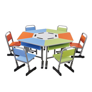 Conjunto de escritorio y silla escolar National Industry School KD08 con estructura metálica verde para uso en el aula - Product Image 2