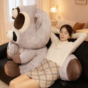 Peluche Creativo a Forma di <span class=keywords><strong>Cuore</strong></span> <span class=keywords><strong>con</strong></span> Raccoon, Adorabile Mascotte Panda che Abbraccia un <span class=keywords><strong>Cuore</strong></span>, Giocattolo Rotondo in Poliestere, 31cm-50cm - Product Image 3