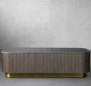 Luxury Livingroom Coffee <b>Tables</b> Modern Fluted Design <b>Stone</b> <b>Top</b> Coffee <b>Tables</b> - Product Image 3