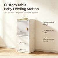 Armoire de rangement modulaire verticale étroite pour enfants en plastique avec porte et tiroirs pour ranger les jouets et les vêtements de bébé dans un coin