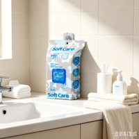 Lingettes jetables en vrac, 80 lingettes, lingettes humides suspendues, papier toilette non tissé, pack familial, vente en gros