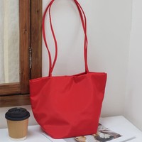 Sac fourre-tout en nylon de style coréen avec doublure en polyester, fermeture magnétique, grande capacité, sac panier et sac à bandoulière pour femme