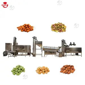 Top selling continuous roasting seasoning nuts processing line snack food automatic maker flavor mixing machine