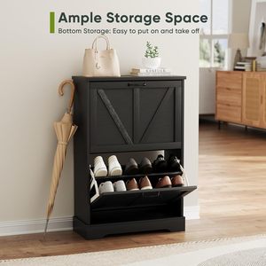 Meuble à chaussures de style européen de haute qualité avec compartiment réglable à rabat blanc pour le salon - Product Image 6