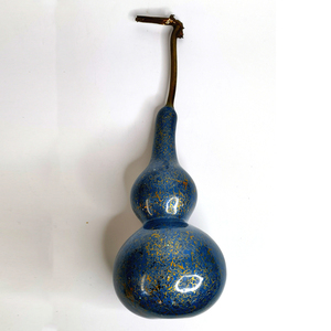Gourd-form Lacquer Vessel with Blue Mottled 