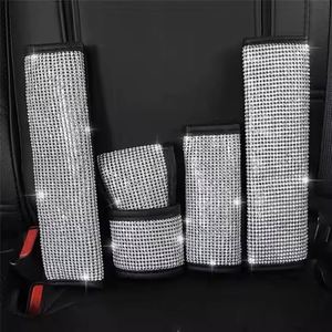 Accessoires intérieurs de voiture en strass et cristaux, coussinets de ceinture de sécurité, housses de frein à main - Product Image 1