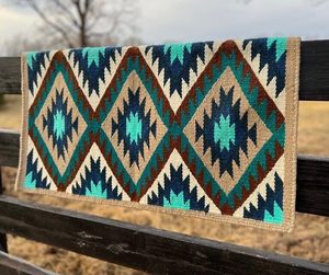 Weaver Single Weave Saddle Blanket Best Western Sillín de lana contorneado Almohadilla de caballo Fieltro de lana de cuero Premium Western Saddle Pad - Product Image 3
