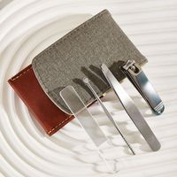 Ensemble de manucure et pédicure en acier inoxydable personnalisé 5 en 1, coupe-ongles, kit de soin des ongles portable pour bébé et adulte, comprend un sac en PU