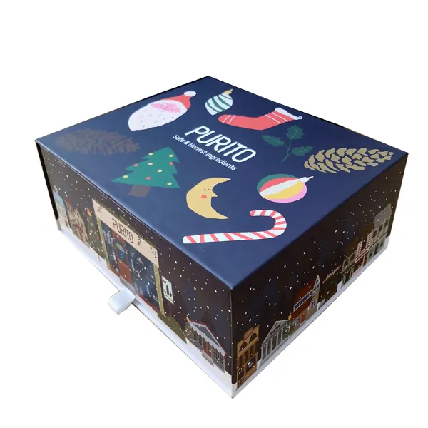 Caja de regalo de cinta de Navidad con solapa personalizada para embalaje