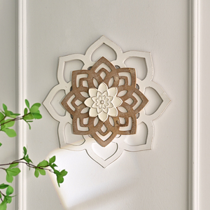 Nouveautés : Décoration murale rustique en bois MDF découpé au laser, motif floral sculpté, pour salon et intérieur moderne - Product Image 4