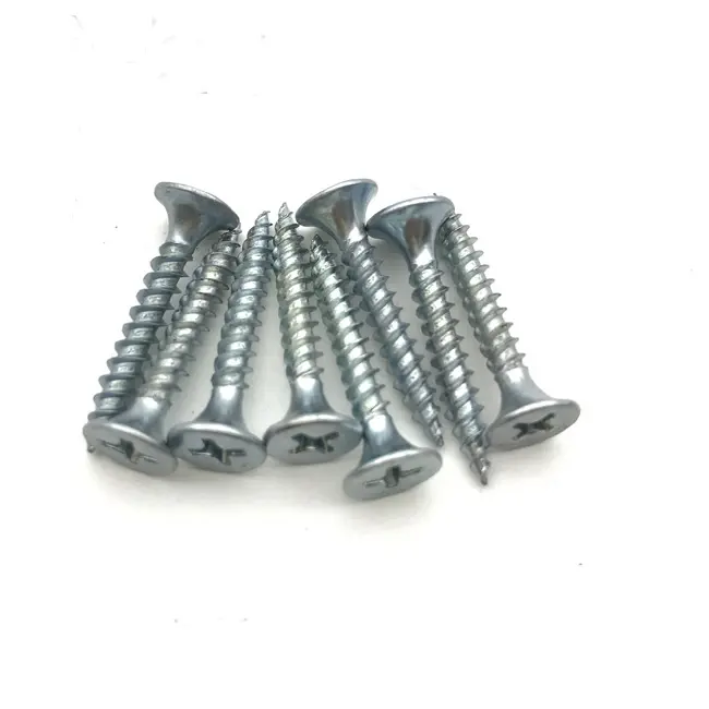 Cabeza de cordoncillo Chapado en Zinc C1022A, rosca gruesa fina, tornillo de yeso autorroscante de 3,5x25mm