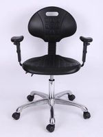 Tabouret de laboratoire en PU chaise de bureau pivotante inclinable pieds en acier inoxydable meubles de laboratoire élévateurs/chaise de formation en PU de bureau esd