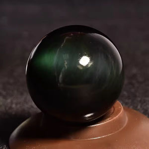 Esferas de Cuarzo Obsidiana Arcoíris Negra Pulida, Bolas de Cristal Mágicas Naturales de Alta Calidad al por Mayor - Product Image 4