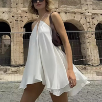 Robe d'été dos nu courte sans manches dos nu Sexy Ladies Beach Dress Vacation